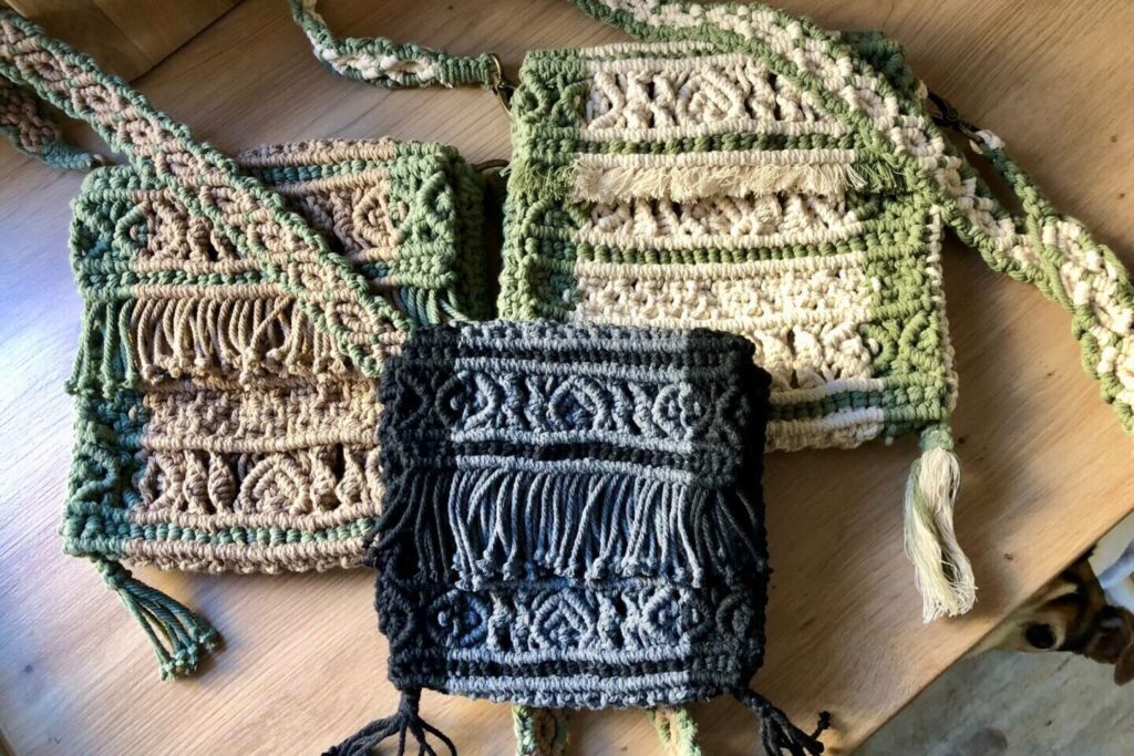 Makramee Tasche Anleitung: 1 Muster, 3 Variationen
