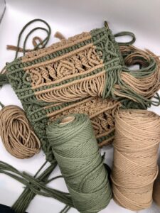 Material für die Makramee Tasche aus der Anleitung