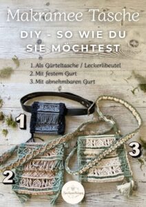 Taschenvariationen aus der Anleitung Makramee Tasche 